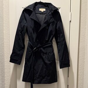 Michael by Michael Kors - Women's Black Double-Breasted Trench Coat